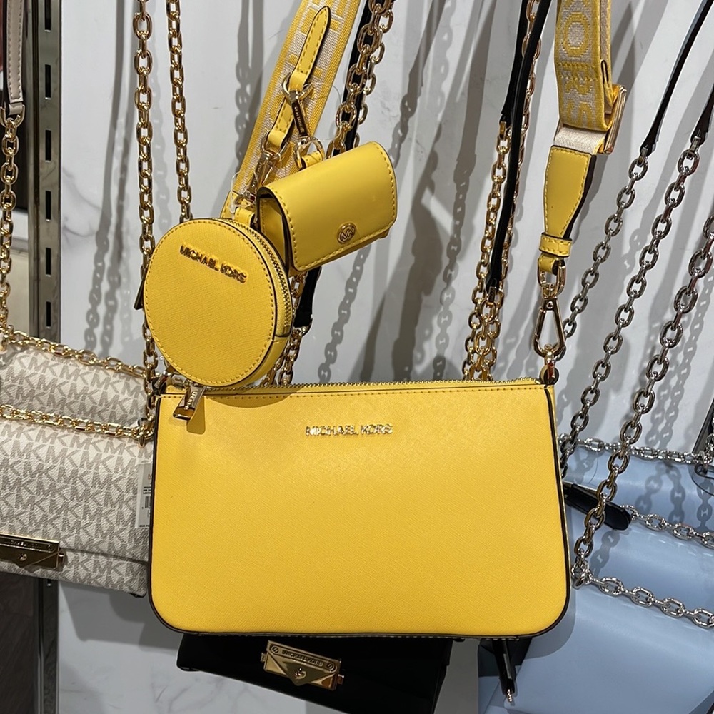 MICHAEL KORS JET SET TRAVEL SMALL SHOULDER CROSSBODY BAG WITH TECH ATTCH AIRPOD - Picture 9 of 16
